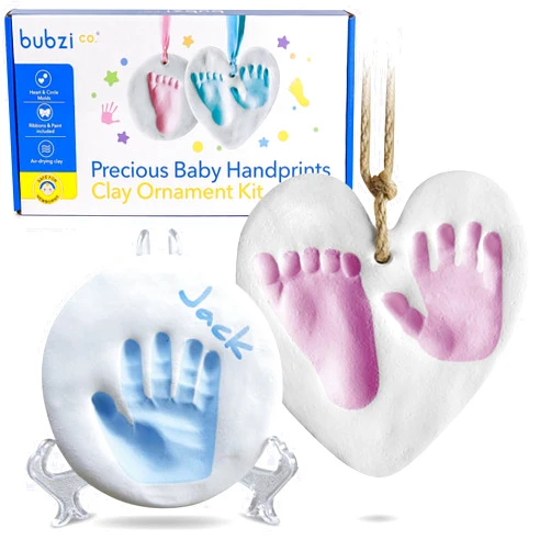 Bubzi Co Baby Keepsake Ornament - Baby Hand and Footprint Kit - Newborn Keepsake Ornament for Personalized Baby Gifts & Nursery Decor, Baby Handprint Kit for Girls & Boys