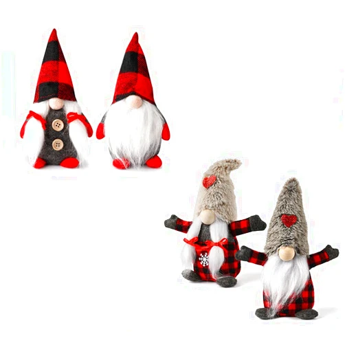D-FantiX Mr and Mrs Christmas Gnomes Plush Set of 2, Handmade Swedish Tomte Santa Scandinavian Figurine Nordic Plush Elf Doll Gnome Ornaments Gnomes Christmas Decorations Home Decor