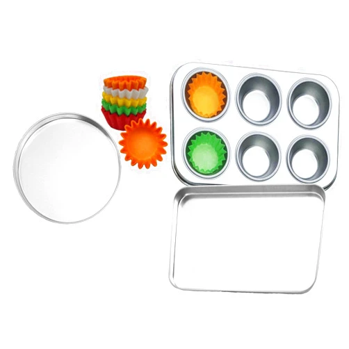 Quadrapoint Pan Set Compatible with Easy Bake Ultimate Oven | Includes Cupcake Liners THAT WILL FIT IN OVEN UNLIKE OTHERS | Kids' Accessories for Cooking Easy Bake Oven Mixes