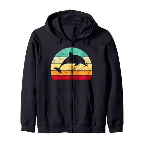 Save The Animal Designs by Augenpulver Save the Dolphin - Endangered Species Gift Zip Hoodie