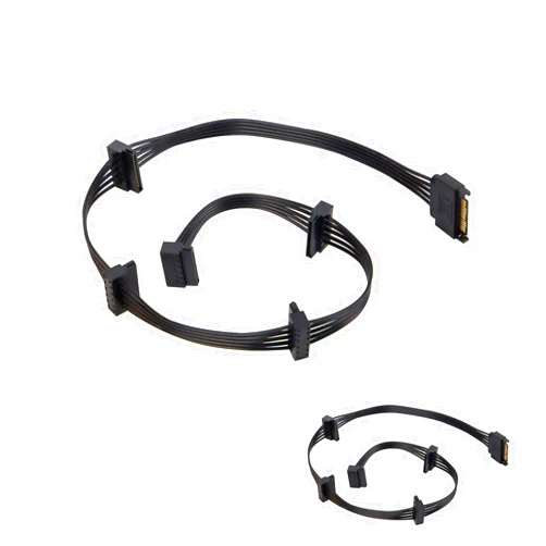 YSIUENG 2-Pack 15Pin SATA to 5 SATA Power Extension Cables Splitter for HDD/SSD - 21 Inches