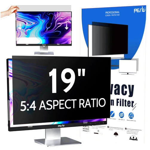 Peslv Computer Privacy Screen 19 Inch for 5:4 Standard Monitor, Removable 19inch Anti Blue Light Glare Shield Monitor Privacy Filter (14 13/16