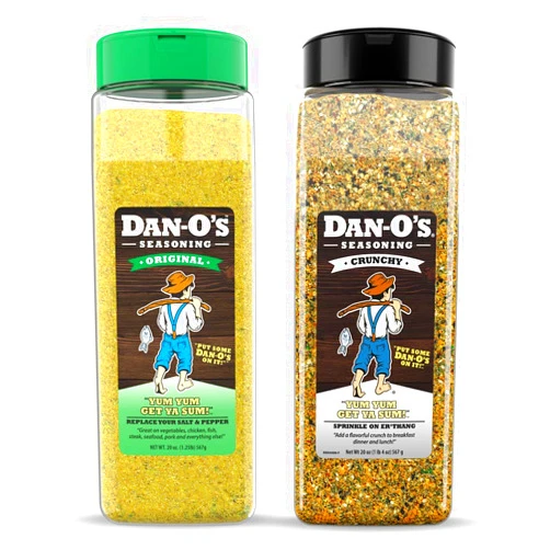 Dan-O's Seasoning Large 2 Bottle Combo | Original & Crunchy | 2 Pack (20 oz)