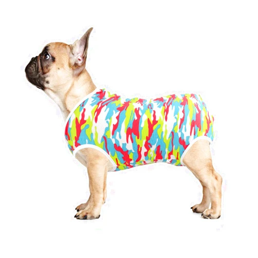 Due Felice Dog Diapers Suit Period Onesie for Female Dog Sanitary Panties Male Doggy Heat Diapers Cover Fit for Small Medium Dogs Camo/S