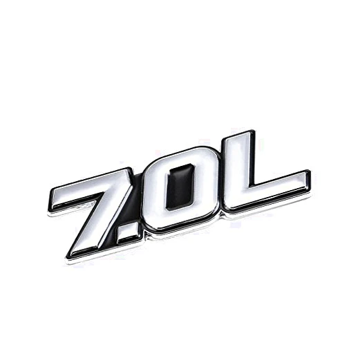 UrMarketOutlet 7.0L Black/Chrome Aluminum Alloy Auto Trunk Door Fender Bumper Badge Decal Emblem Adhesive Tape Sticker