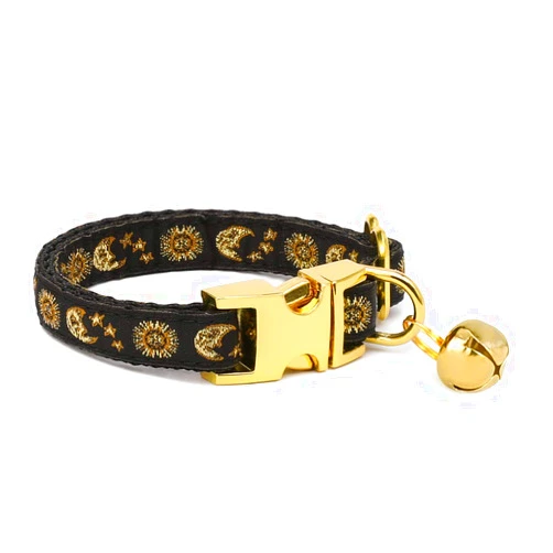 waaag Pet, Moons Stars Suns Dog Collar Cat Collar, Multiple Designs Crescent Celestial Dog Cat Collar Leash Harness XX-Small (Pack of 1)