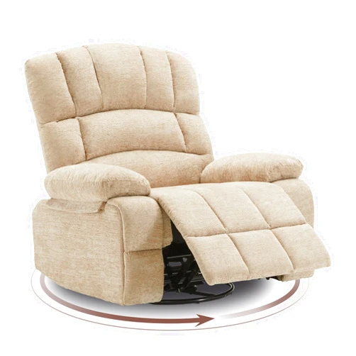 WILLOVE Swivel Recliner Chair, Oversized 360° Rocking Recliner Chair, Rocker Overstuffed Manual Nusery Glider Recliner, Lazy Boy Single Sofa Extra Wide Recliner for Living Room, Sandy