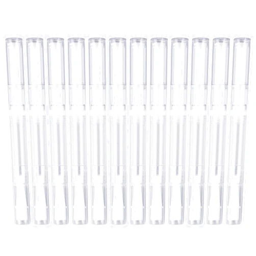 Awpeye 12 Pack 3 Ml Transparent Twist Pens Empty Nail Oil Pen Brush, Cuticle Oil Pen Cosmetic Lip Gloss Container Applicators