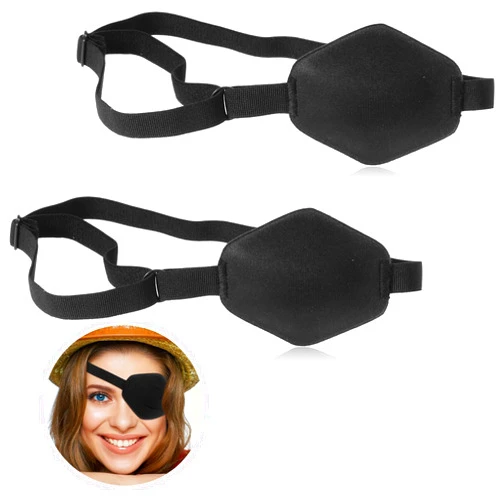 Tyqour 2pcs 3D Medical Eye Patch, Adjustable Eyepatch for Adults, Pirate Medical Eye Patches for Adults Kids Left or Right Eyes, Eye Patch for Lazy Eye