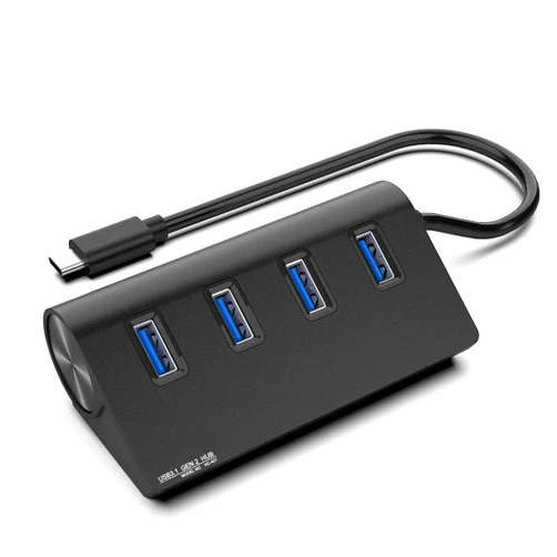 ELETRAND Type C USB 3.1 Gen 2 Hub, 10 Gbps SuperSpeed Portable USB Hub Adapter with 4 USB 3.0 Ports & 15 cm USB Cable, for MacBook, Surface Pro, Laptop and More, Compatible with Windows/Mac/Linux