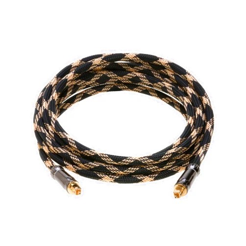 Cables Direct Online 12FT Premium Toslink Optical Audio Cable High Fidelity Digital Fiber Optic Cord for Home Theater, Sound Bar, Gaming Consoles Durable Nylon Braided Design Gold-Plated Connectors