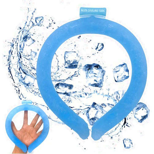 Coldchill Neck Cooling Tube, Reusable Wearable Cooling Neck Wraps for Summer Heat, Cooling Starts at 28°C, Relief for Hot Flashes and Fever Smart ice Neckband for All Sports Outdoor Activities (Blue)