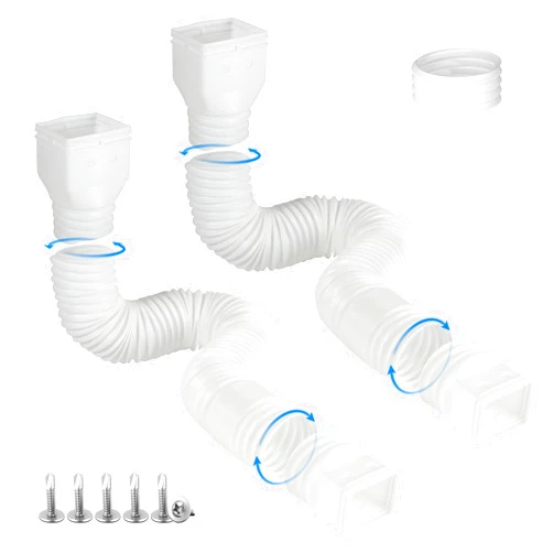 Plusgutter 2 Pack Rain Gutter Downspout Extensions, Flexible Downspout Extender with 58