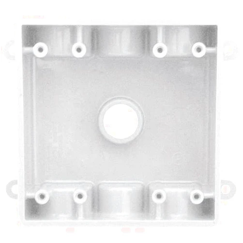 Sealproof 2-Gang 7 Hole Nonmetallic Outdoor Electrical Outlet Box with 3/4