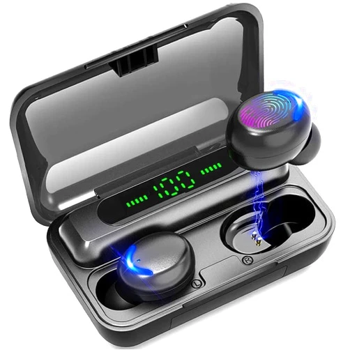 ZEYUMEE BMHOLU Wireless Earbuds with Large Charging Case and Phone Charging Function, IPX5 Waterproof, Hi-Fi Stereo Sound, Touch Control, for iOS/Android - Perfect for Active Lifestyle