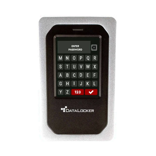 DataLocker DL4 FE 1 TB Password Protected Hardware Encrypted HDD, Easy Screen Guided Use, AES 256, IP64 Dust, TAA Compliant Trusted Supply Chain, OS Independent, USB-C/USB-A