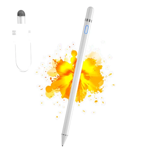 EFLLVSD Universal Stylus Pen Compatible for iOS&Android Touch Screen, Pencil with Dual Touch Function,Rechargeable Stylus for iPad/iPad Pro/Air/Mini/iPhone/Cellphone/Samsung/Tablet Drawing&Writing (White)