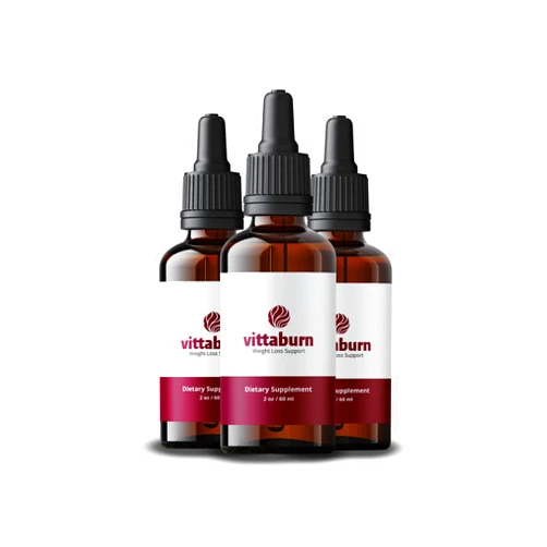 Vittaburn (3 Pack) Weight Loss Support Drops - All Natural Boost Metabolism, Control Cravings & Burn Fat Naturally, Pure Organic Formula for Healthy Weight