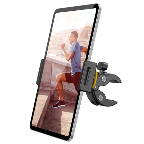 Lamicall Tablet Holder for Spin Bike - Tablets Mount Clamp for Indoor Bike Peloton, Treadmill, Exercise Bicycle Clamp for iPad Pro/Air/Mini and 4.7-12.9