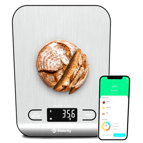 Etekcity Food Nutrition Kitchen Scale, Digital Grams and Ounces for Weight Loss, Baking, Cooking, Keto and Meal Prep, Large, 304 Stainless Steel
