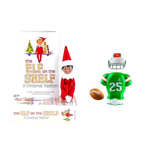 The Elf on the Shelf® Brown Eyed Boy & Claus Couture Collection® Touchdown Tidings Set
