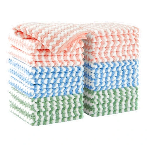 JOYMOOP Microfiber Cleaning Cloth, Kitchen Towels for Dish Drying Washing, Absorbent Streak Free Lint Free Rags for Cleaning, Reusable and Washable Towels-18 Pack,10