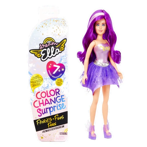 MGA Entertainment Dream Ella Color Change Surprise Fairies, Aria Purple Fashion Doll with 7+ Surprises Including Outfit , Castle Play Pretend Gift for Kids, Toys for Girls & Boys Ages 3 4 5+ Years