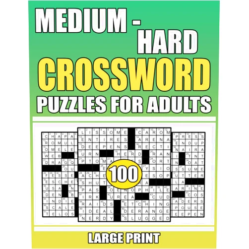 Betty E. Rogers Large Print 100 Medium-Hard Crossword Puzzles For Adults: Medium & Hard Level Puzzles to Challenge Your Brain | Large-Print Crossword Puzzle Book With Solution For Adults, Seniors, Teens
