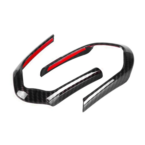 Keenso Lightweight 2pcs Steering Wheel Cover Trim Frame, Glossy Carbon Fiber Surface, Easy Installation (Carbon Fiber Look)