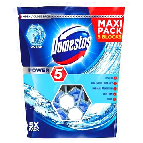 Domestos Power 5 Maxi Pack 5 Blocks Toilet Blocks Ocean