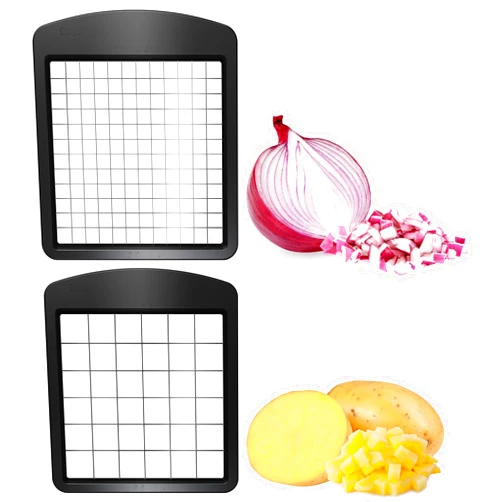 Fullstar Blade Replacement Set for Vegetable Chopper - 2pc Blade Inserts for Veggie Chopper - Big Dice Blade for Potatoes, Apples, Pears - Small Dice Blade for Onions, Tomatoes