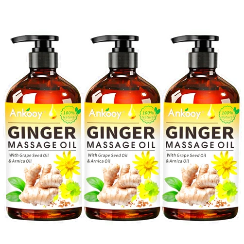 ANKOOY 3 Pack Ginger Oil, Ginger Oil Lymphatic Drainage Massage,Belly Drainage Ginger Oil, Ginger Massage Oil Lymphatic Drainage,100% Natural Massage Oil for Massage Therapy With Arnica Extract,Vitamin E Oil