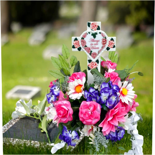 FireGlo By Renosky Fire Glo Glow-in-the-Dark Memorial Cross - Always in our Hearts (Pink)