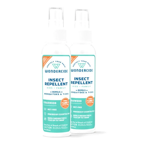 Wondercide - Mosquito, Tick, and Insect Repellent with Natural Essential Oils - DEET-Free Bug Spray and Killer - Safe for Family - Cedarwood 2-Pack of 4 oz Bottle