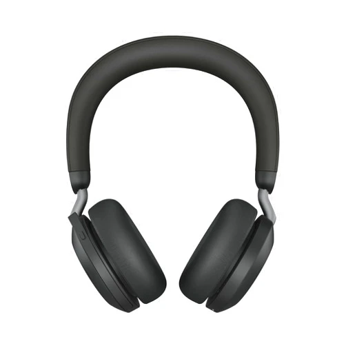Jabra Evolve2 75 PC Wireless Headset with Charging Stand and 8-Mic Technology - Dual Foam Stereo Headphones with Advanced Active Noise Cancelling, USB-A Bluetooth Adapter and MS Compatibility - Black