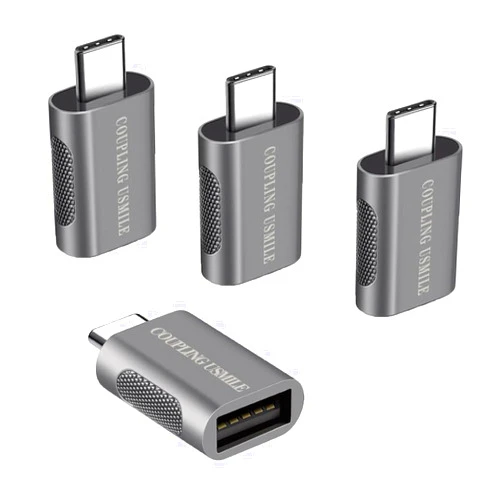 COUPLING USMILE USB C to USB Adapter [4 Pack],USB C to A Adapter | Type C to USB|10Gbps High-Speed | USB OTG Convert | Compatible with MacBook Pro/Air, iPhone 15, Laptops, Tablets