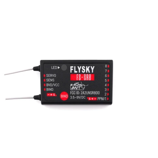 MLRPGO Flysky FS-SR8 2.4GHz ANT Protocol 8 Channel Receiver for FS-ST8 RC Transmitter RC Car Boat and Helicopter