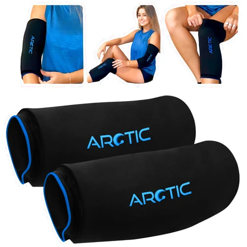 Arctic Neck Relief Value 2 Pack - Cold Therapy Compression Ice Sleeve, Knee Ice Pack Wrap for Injuries, Elbow, Quad & Hamstring Relief, Flexible & Reusable Cold Wrap Recovery for Meniscus, ACL, MCL, Ice & Heat Therapy