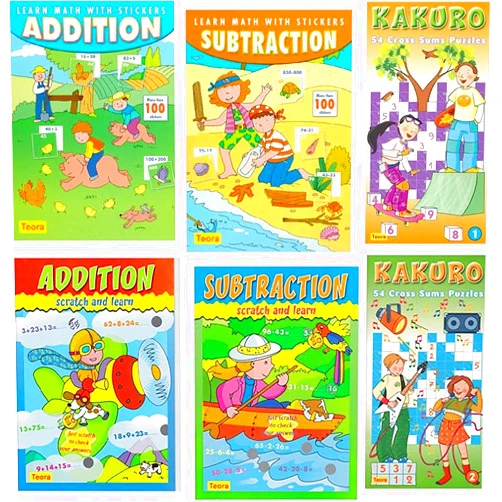 By Teora USA (Author) 6 Pack Learning addition and subtraction with stickers, scratching and Kakuro