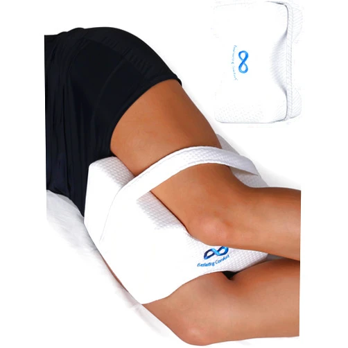 Everlasting Comfort Knee Pillow for Side Sleepers - Memory Foam Leg Pillow for Hip and Back Pain Relief - Comfortable Leg Pillow for Side Sleeping - Adjustable Strap - Sciatica Pain Relief Pillow
