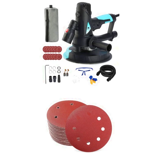 AYA-TECH Drywall Sander, 720W 6A Electric Handled Drywall Sander with Vacuum, 16 PCS 7 Inch 8 Holes Sandpaper