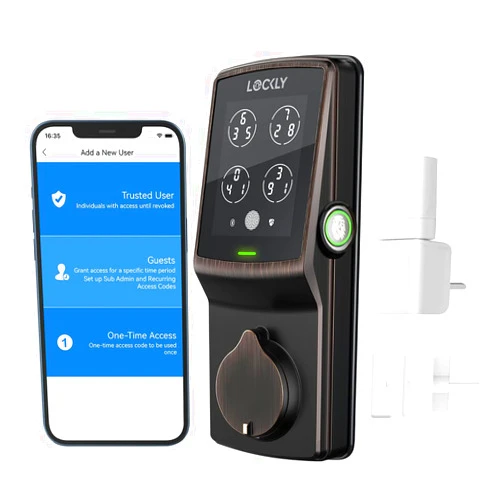 Lockly Secure Pro Deadbolt, Wi-Fi Smart Lock, Keyless Entry Door Lock, Smart Locks for Any Doors, PIN Genie® Keypad, 3D Biometric Fingerprint Sensor, Auto Lock, Rekeying Capability - Venetion Bronze