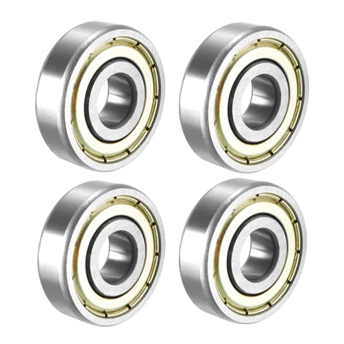 uxcell 6200ZZ Ball Bearing 10mm x 30mm x 9mm Double Shielded 6200-2Z 80200 Deep Groove Bearings, Carbon Steel (Pack of 4)