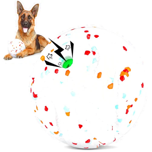Diman Dog Balls for Large Medium Small Dogs, Interactive Squeaky Dogs Balls, Indestructible Dog Toy Ball for Aggressive Chewers,ETPU Bite Resistant, Peppy Pet Puppy Ball (White, 5in, 1pcs)