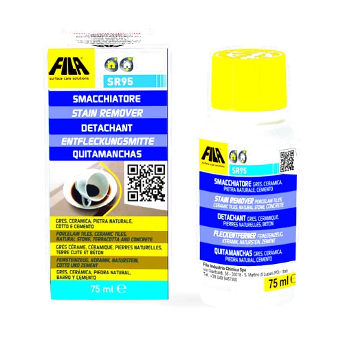 FILA Surface Care Solutions SR95 Stain Remover for Natural Stone and Porcelain, 75 ml, white, (FILA SR95)
