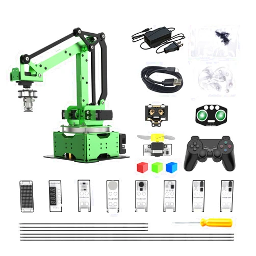 LewanSoul MaxArm Robot Arm with Secondary Development ESP32 Open Source Programming Robot Arm with Glowing Ultrasonic, Color, Touch, Sound, Light, Digital Tube Sensors Kits, Vision Module, PS2 Handle