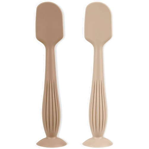 Mintlyfe Diaper Cream Applicator Set - Soft Silicone Baby Butt Brush with Suction Base, Baby Butt Spatula, Full Size - Newborn Baby Essentials (2Packs-Cream/Sand)
