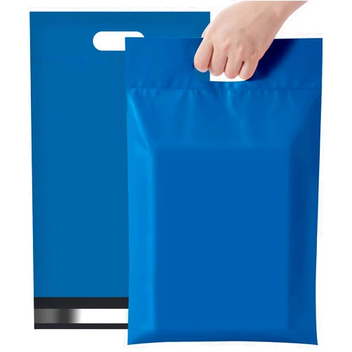UCGOU Poly Mailers with Handle 10x13 Inch Navy Blue Pack of 100 Premium Shipping Bags Easy to Carry Envelopes Mailing for Clothing with Self Seal Adhesive Waterproof and Tear Proof Postal Packages