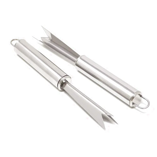 Honbay 2PCS Stainless Steel V Shape Pineapple Eye Peeler Remover for Home Fruit Store Supermarket