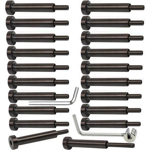 Challcrea Cable Railing Hardware, Black Invisible Cable Railing Kit/Turnbuckle for Wood & Metal Post for Stair Deck Railing System Fits 1/8 Stainless Steel Cable, T316 Marine Grade, 20 Pcs
